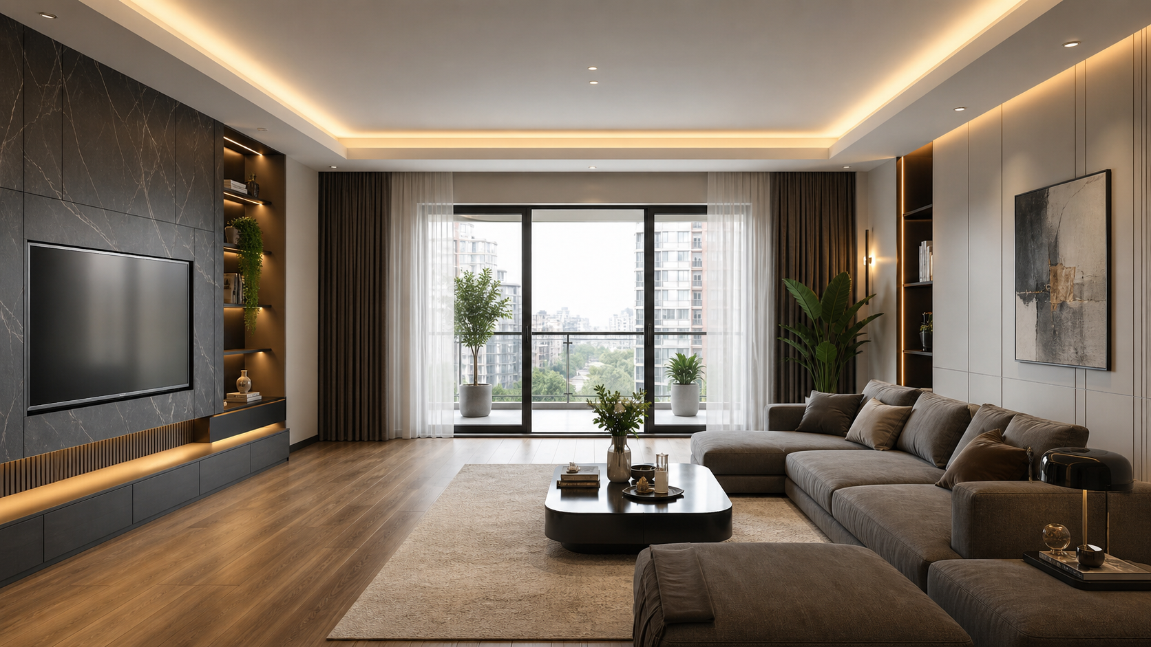 Tadilat sonrası modern salon